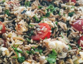 Salade de riz et lentilles